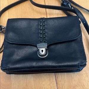 PATRICIA NASH Bianco Crossbody Wristlet Leather Black pre-love condition